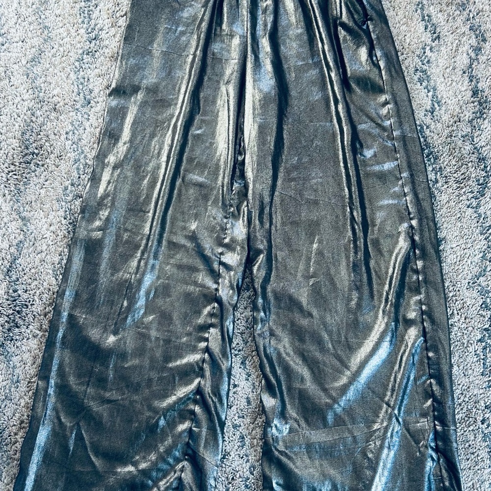 Angie Shimmering Silver Jumpsuit - Picture 3 of 9